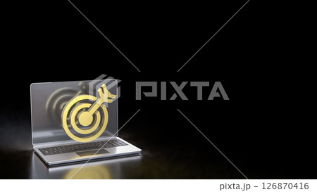 The Blue eye Target on Laptop for Business concept 3d Rendering. The Blue eye Target on Laptop for Business concept 3d Rendering. 126870416