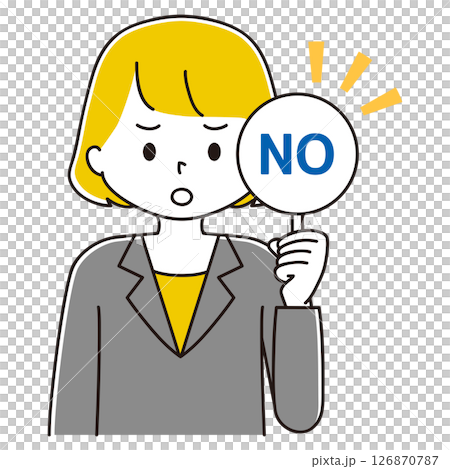 y_medical_call 一位女商人拿著答案卡的插圖 不拒絕 126870787