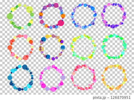 A set of simple and cute round frames A set of simple and cute round frames 126870951