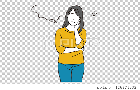 困った表情の女性のイメージイラスト素材 困った表情の女性のイメージイラスト素材 126871332
