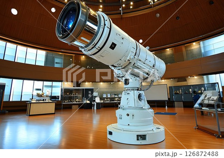 Massive Telescope Displayed in a Modern Museum Massive Telescope Displayed in a Modern Museum 126872488