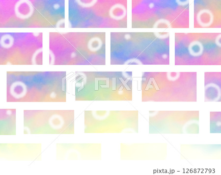 カラフルな水玉と四角形のイラスト背景 カラフルな水玉と四角形のイラスト背景 126872793
