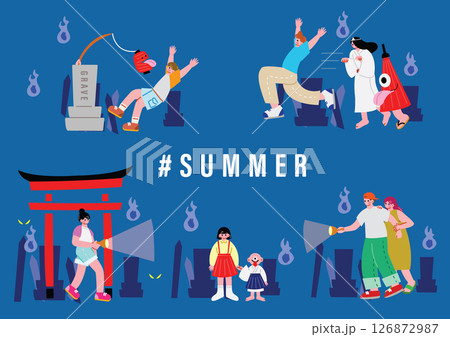 肝試しをする人々 126872987