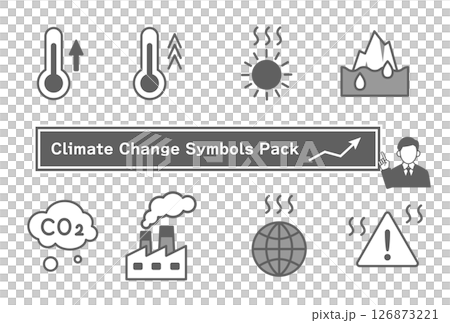 気候変動と環境問題のアイコンセット 126873221