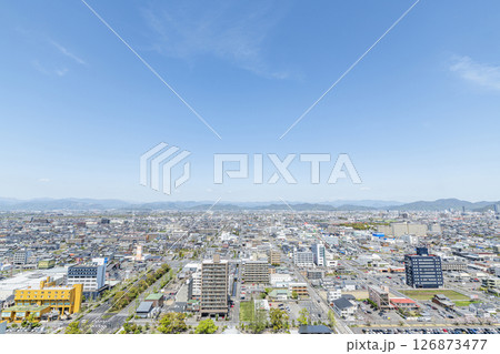 岐阜県岐阜市　快晴の岐阜市の街並み（岐阜県庁より北方面） 126873477