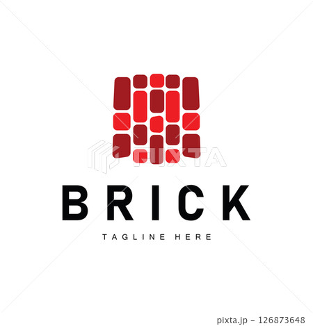 cool brick logo design brick arrangement for simple house building structure illustration of template symbol cool brick logo design brick arrangement for simple house building structure illustration of template symbol 126873648