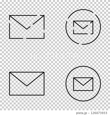 Simple mail icon illustration set Simple mail icon illustration set 126873933