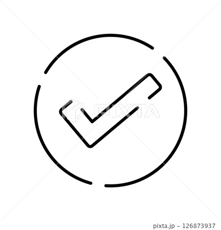 シンプルなチェックマークのアイコンイラスト シンプルなチェックマークのアイコンイラスト 126873937