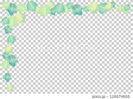 水彩葉綠色插圖框架 水彩葉綠色插圖框架 126874608