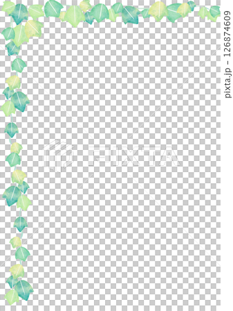 水彩葉綠色插圖框架 126874609