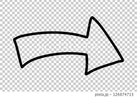 手書きの右向き矢印 黒線 手書きの右向き矢印 黒線 126874713
