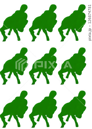 green human skin pattern wrestling silhouette in vector 126874781