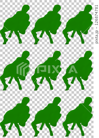 green human skin pattern wrestling silhouette in vector 126874781