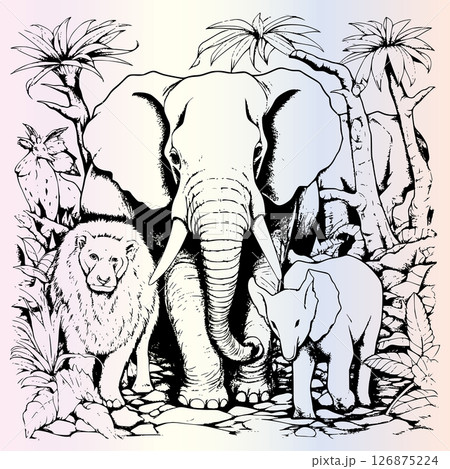 Zoo Animals Coloring Pages for Kids 126875224
