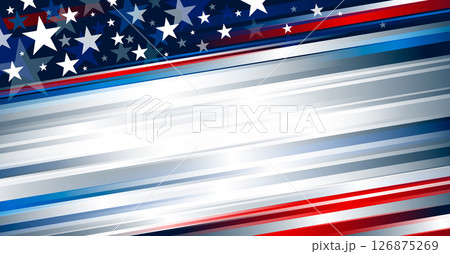 4th of july USA independence day banner design of stars and line on blue background with copy space vector illustration 126875269