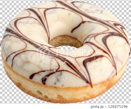 Marbled Donut with Vanilla and Chocolate Swirl Glaze 126875296