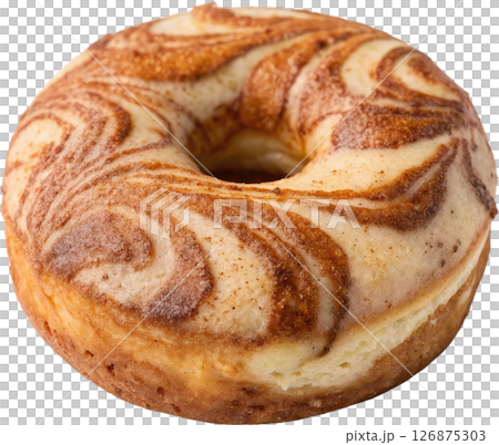 Swirled cinnamon sugar marble donut 126875303