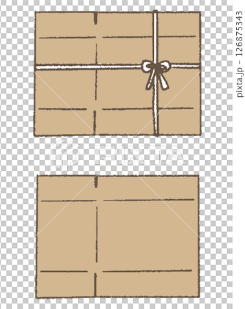 ペンで描いた風畳んだ段ボール 126875343