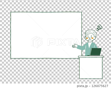 A man with a troubled expression explaining using a screen or whiteboard - 4 colors A man with a troubled expression explaining using a screen or whiteboard - 4 colors 126875627