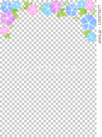 Watercolor morning glory Japanese style summer illustration frame Watercolor morning glory Japanese style summer illustration frame 126875677