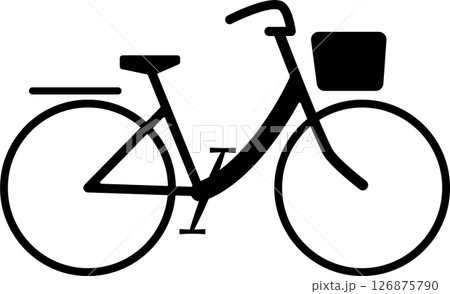 買い物用自転車の線画のアイコン 買い物用自転車の線画のアイコン 126875790