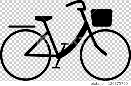 買い物用自転車の線画のアイコン 買い物用自転車の線画のアイコン 126875790
