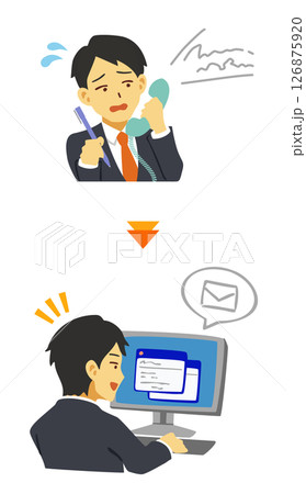 電話が聞き取れないためメール対応に変えてもらった男性 電話が聞き取れないためメール対応に変えてもらった男性 126875920