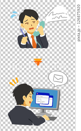 電話が聞き取れないためメール対応に変えてもらった男性 電話が聞き取れないためメール対応に変えてもらった男性 126875920