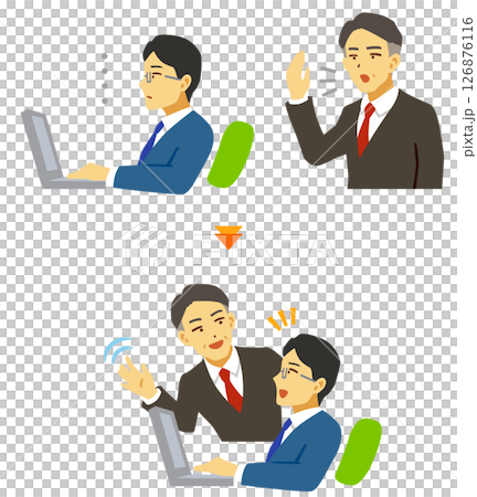 The man didn't hear the voice behind him, but realized it when he made eye contact with the person. The man didn't hear the voice behind him, but realized it when he made eye contact with the person. 126876116