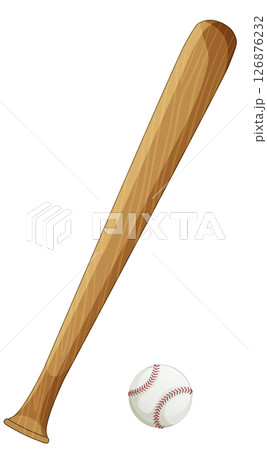 Classic Baseball Bat and Ball Vector Illustration Classic Baseball Bat and Ball Vector Illustration 126876232
