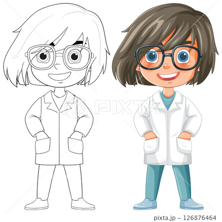 Cheerful Scientist in Lab Coat Cheerful Scientist in Lab Coat 126876464