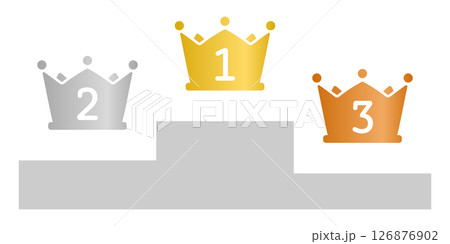 表彰台と王冠と数字 126876902
