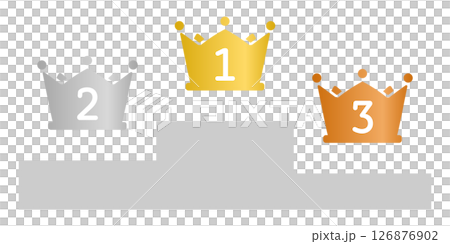 Podium with crowns and numbers Podium with crowns and numbers 126876902