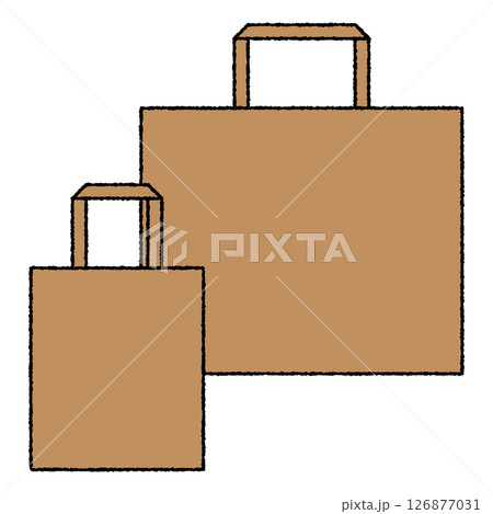 大小二つの紙袋のシンプルなイラスト 126877031