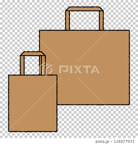 兩個紙袋的簡單插圖，一個大，一個小 126877031