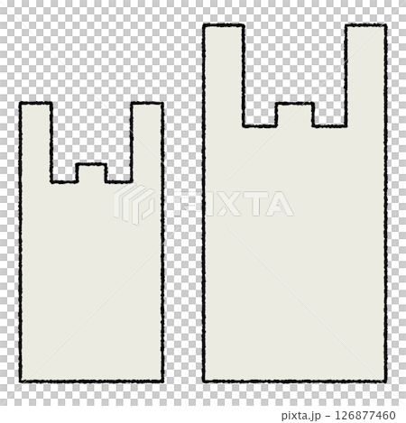 兩種塑膠袋(大號和小號)的簡單圖示 兩種塑膠袋(大號和小號)的簡單圖示 126877460