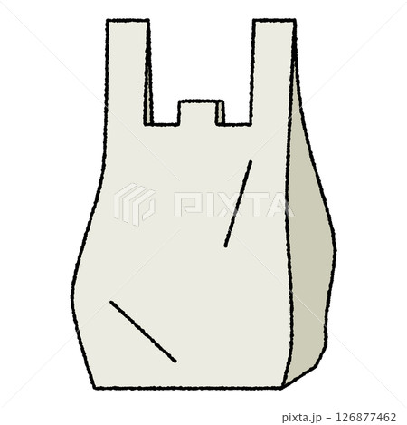 物が入ったシンプルなプラスチック袋のイラスト 126877462