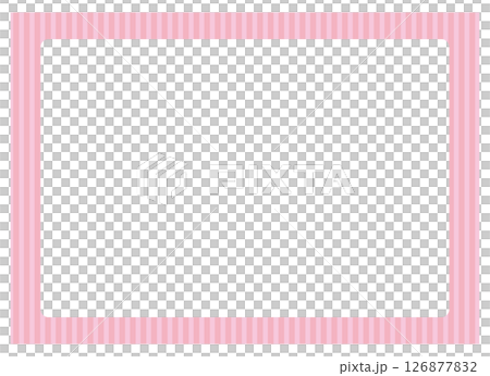 シンプルなピンクのストライプのフレーム 126877832