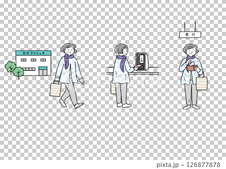 シニア女性　通院 126877878