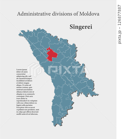 Vector map of Moldova - Singerei District Vector map of Moldova - Singerei District 126877887