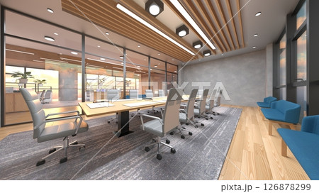 ガラス張りのミーティングルーム 126878299