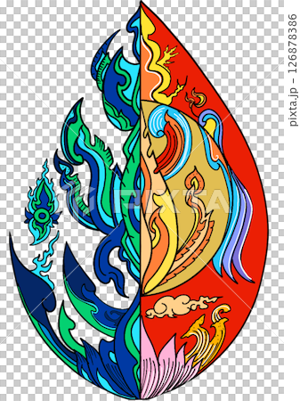 set of decorative elements twin flame, design vector 126878386