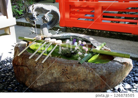 宇宙エネルギーが降注ぎ京の都の鬼門を護る… 鞍馬寺『転宝輪堂の手水舎』 宇宙エネルギーが降注ぎ京の都の鬼門を護る… 鞍馬寺『転宝輪堂の手水舎』 126878505