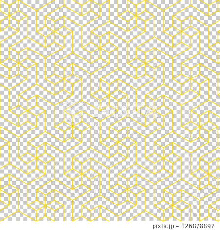 Stacked cubes Seamless background material Swatch compatible Rectangle Texture Line drawing Line art Yellow 126878897