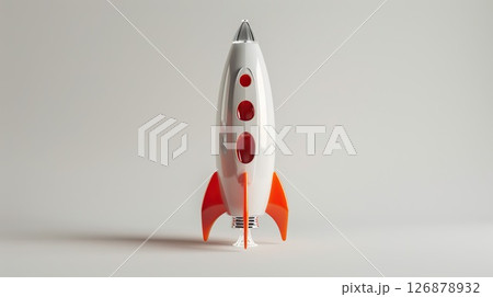 Rocket . Spaceship 3D model. Business concept. generative ai. Rocket . Spaceship 3D model. Business concept. generative ai. 126878932