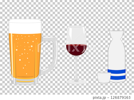 Draft beer, wine and sake Draft beer, wine and sake 126879163