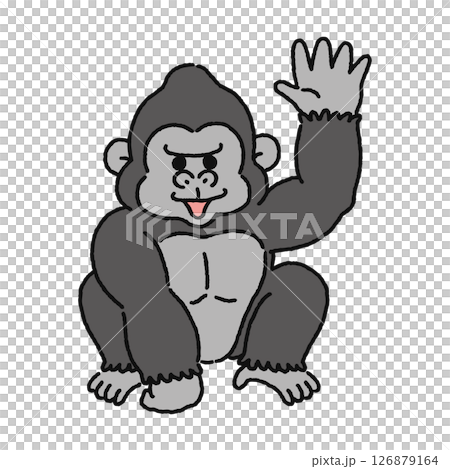 手を振るゴリラ 126879164