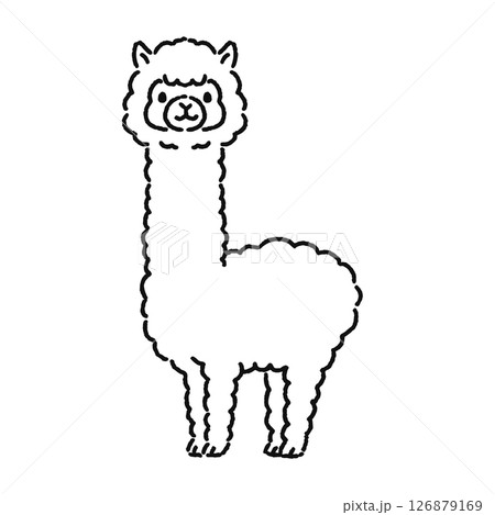 かわいいアルパカ 線画 かわいいアルパカ 線画 126879169