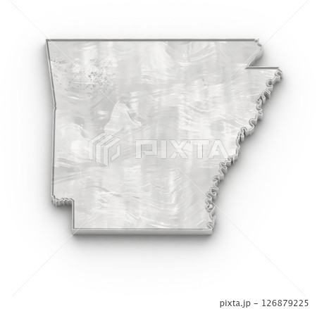 3D Map of Arkansas State on isolated transparent png 3D Map of Arkansas State on isolated transparent png 126879225