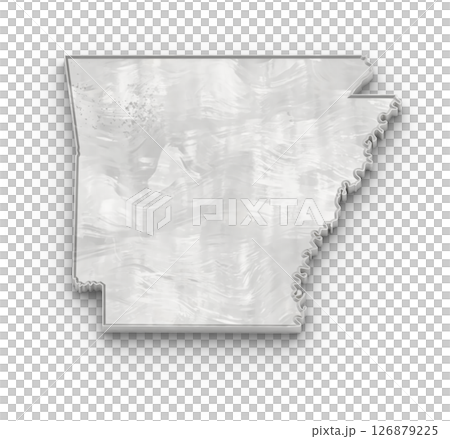 3D Map of Arkansas State on isolated transparent png 3D Map of Arkansas State on isolated transparent png 126879225